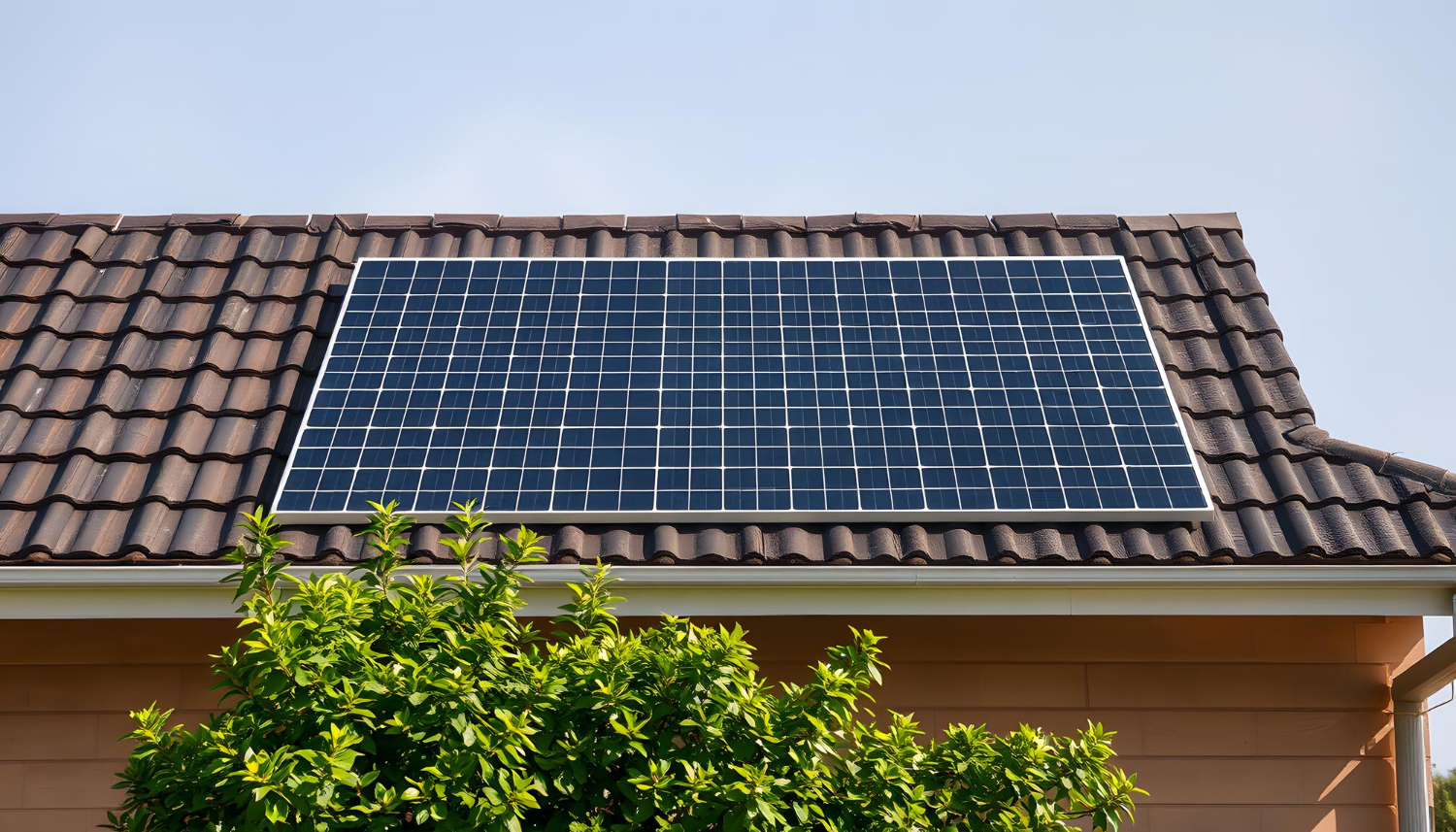 house roof with solar panels